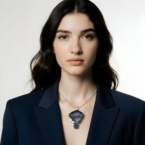 Sterling Silver 925 Pendant With Semiprecious Stones.